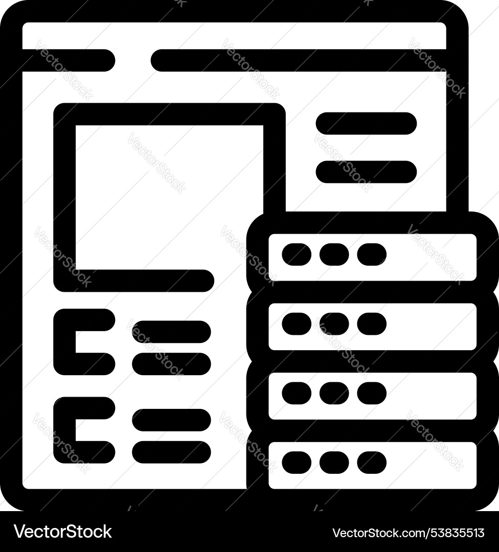 Website hosting server icon representing data Vector Image