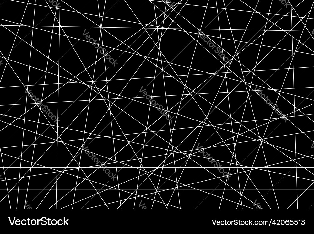 White random lines line pattern on black vector image