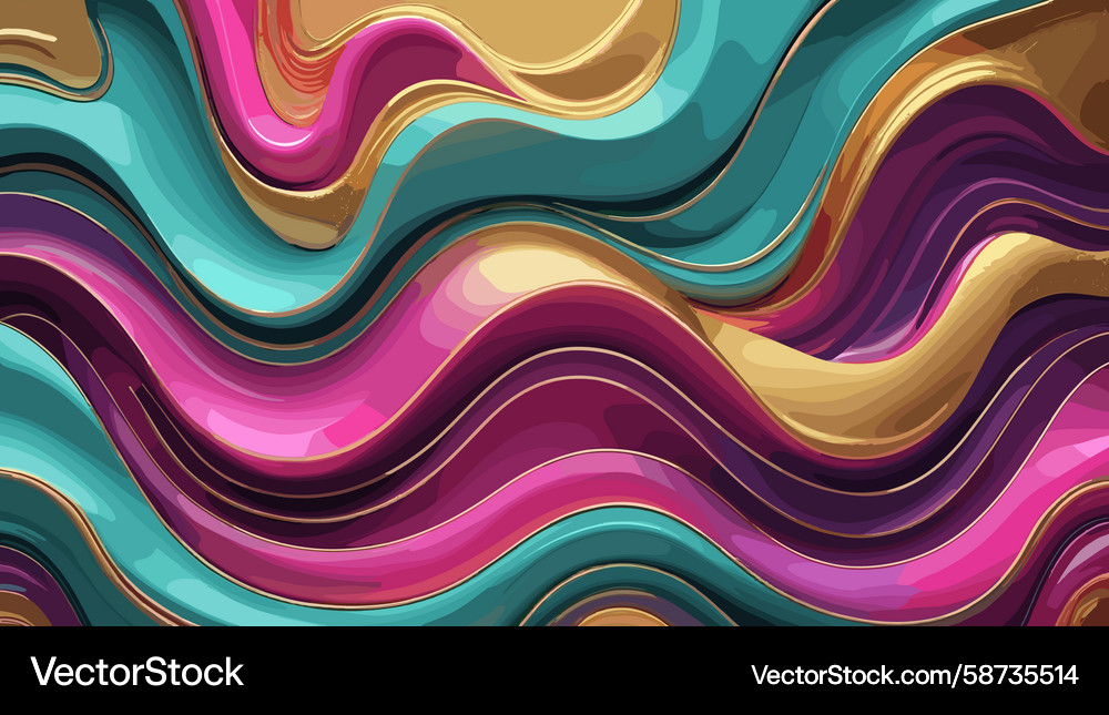 Abstract colorful curved wave pattern Vector Image