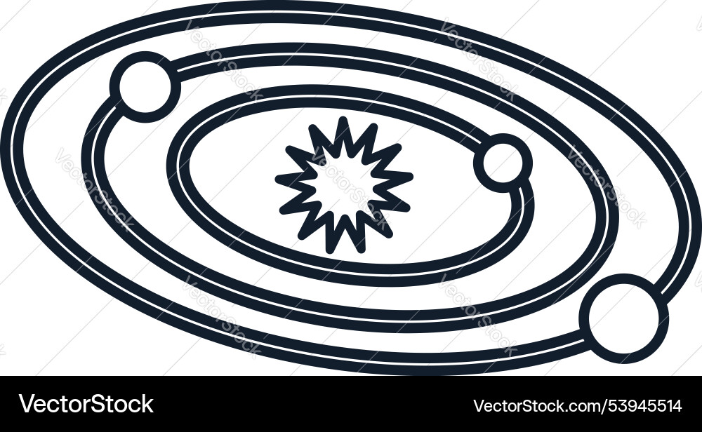 Abstract solar system with planet orbits vector image