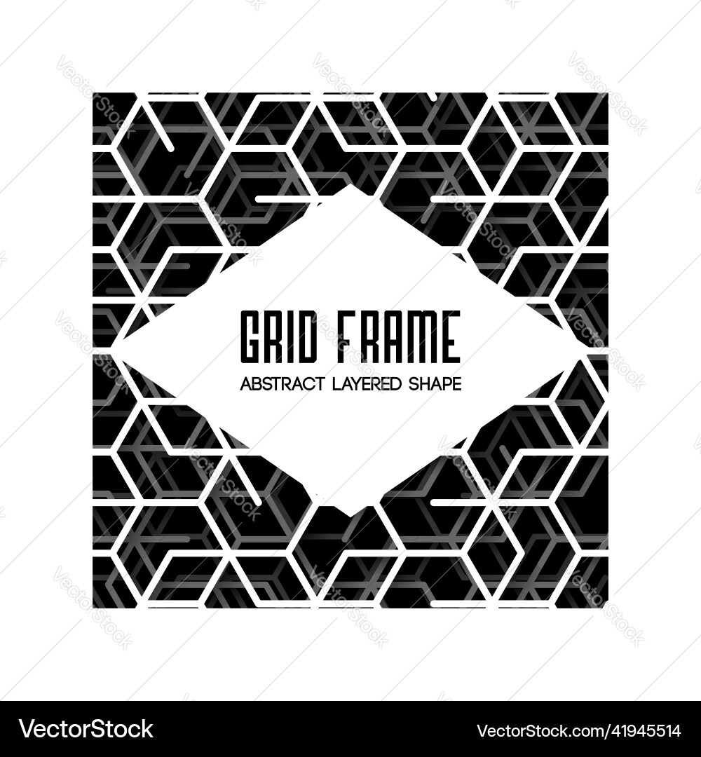 Abstract square frame with layered lines Vector Image