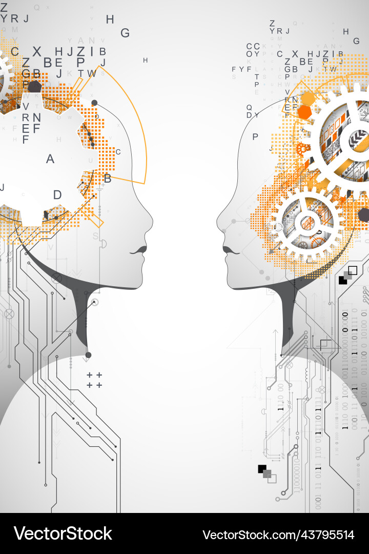 Artificial intelligence technical background Artificial intelligence technical background vector image