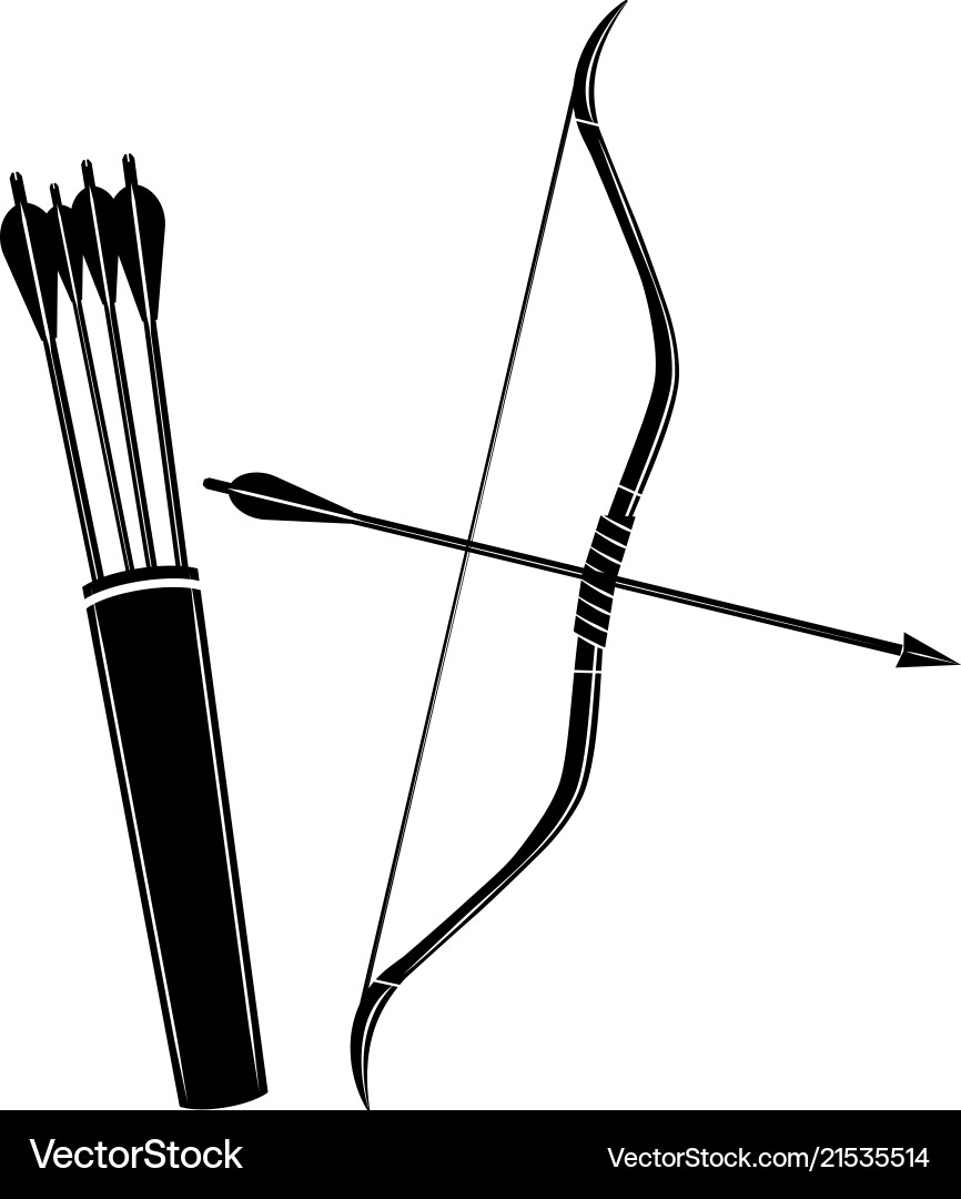 Bow and Arrow Icon Set Royalty Free Vector Image