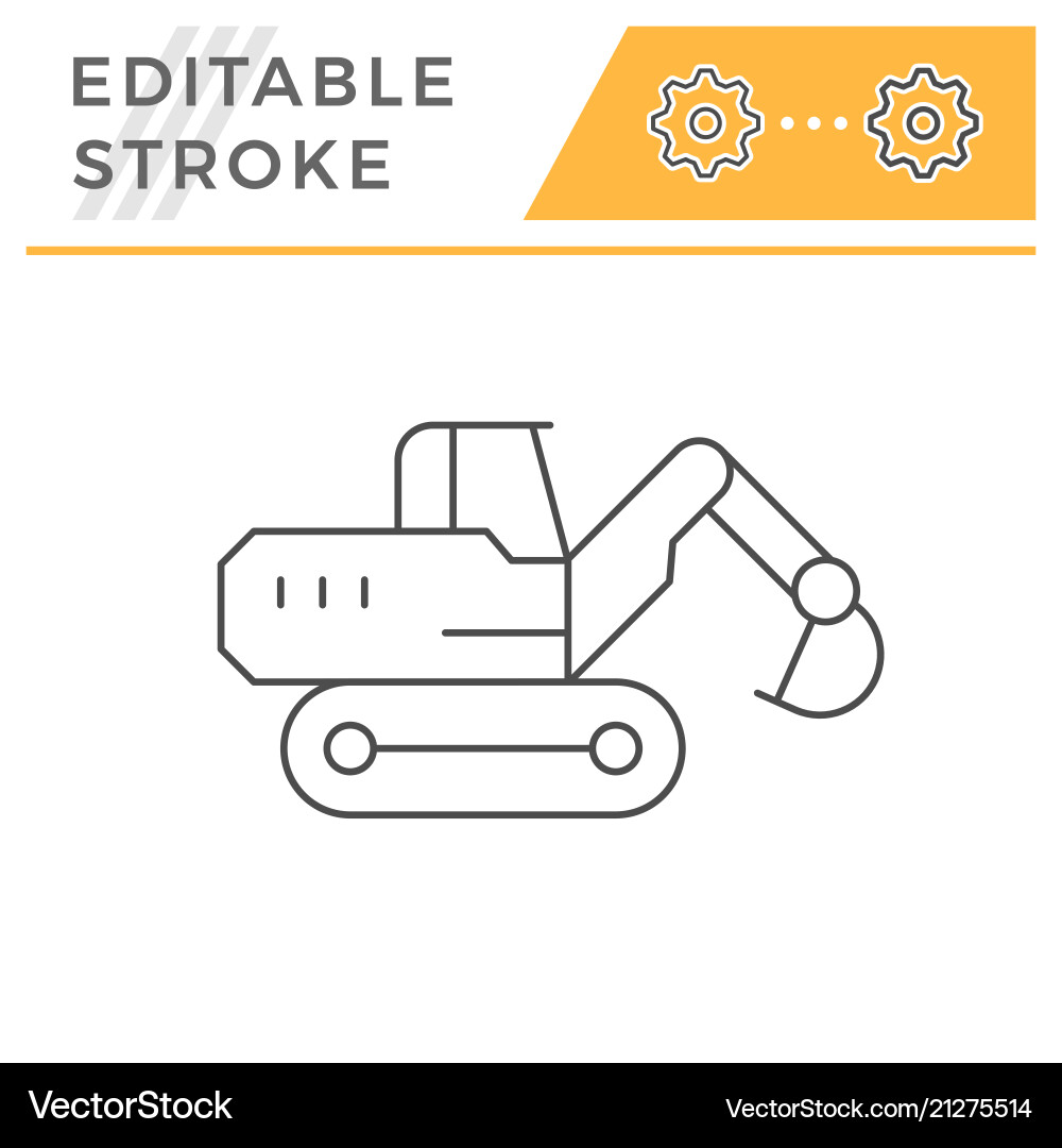 Crawler Bagger Linie Icon Vektorbild