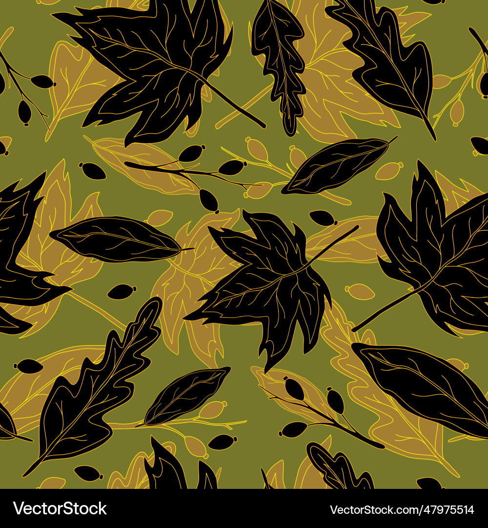 Creative autumn seamless pattern with simple Vector Image