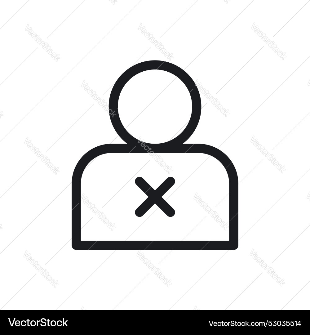 Delete user icon set restricted member vector image