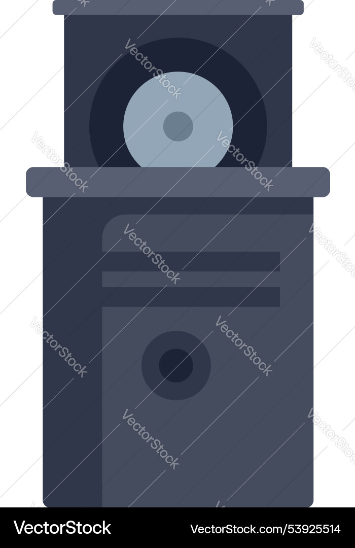 Desktop computer inserting cd icon Desktop computer inserting cd icon vector image