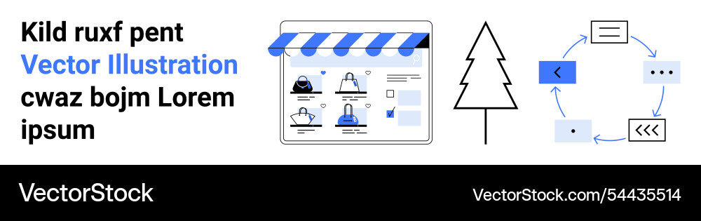 E-commerce website minimalistic tree outline E-commerce website minimalistic tree outline Vector Image