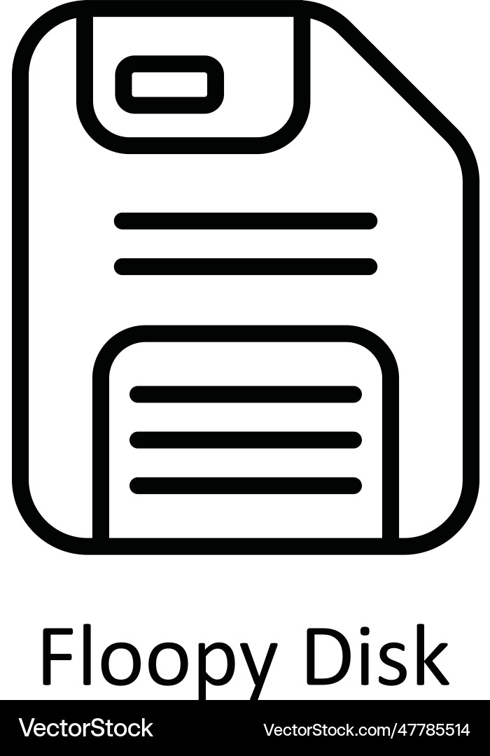 Floppy disk outline icon design Vector Image