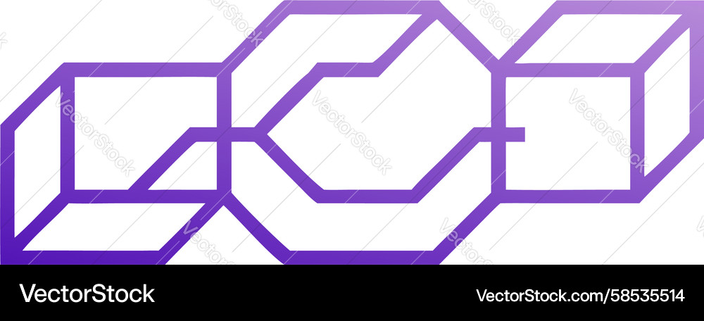 Interconnected Geometric Cube Mesh Vector Image