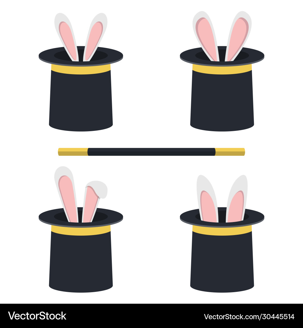 Magic hat with rabbit Royalty Free Vector Image