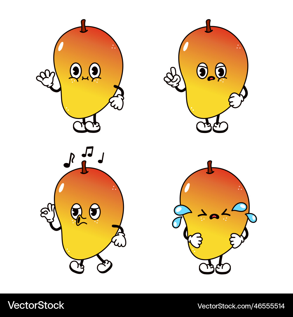 Mango characters bundle set hand Vector Image