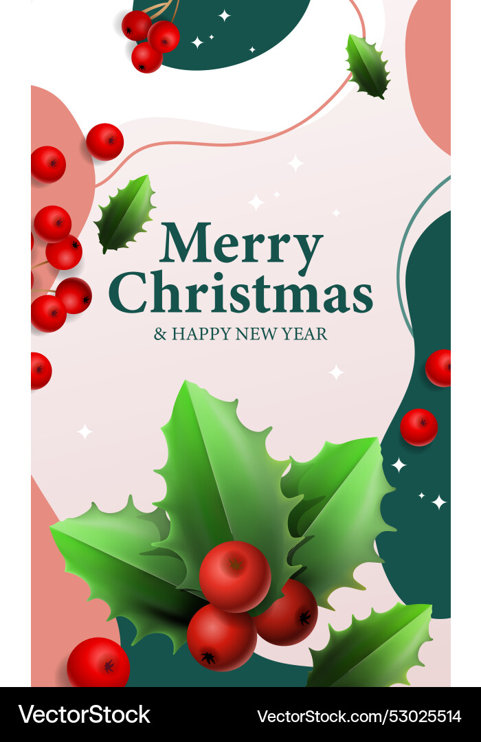 Merry Christmas Holiday Card vector image