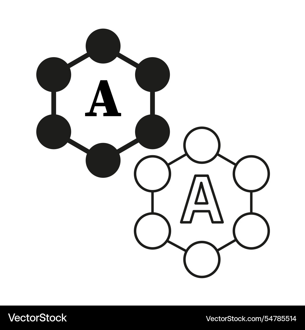 Molecular structure icon hexagonal atom design Vector Image