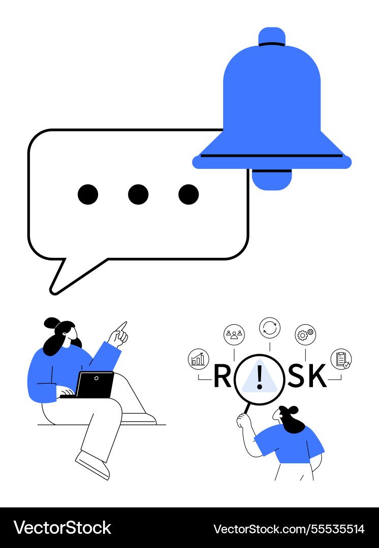 Notifications risk analysis and insights Vector Image