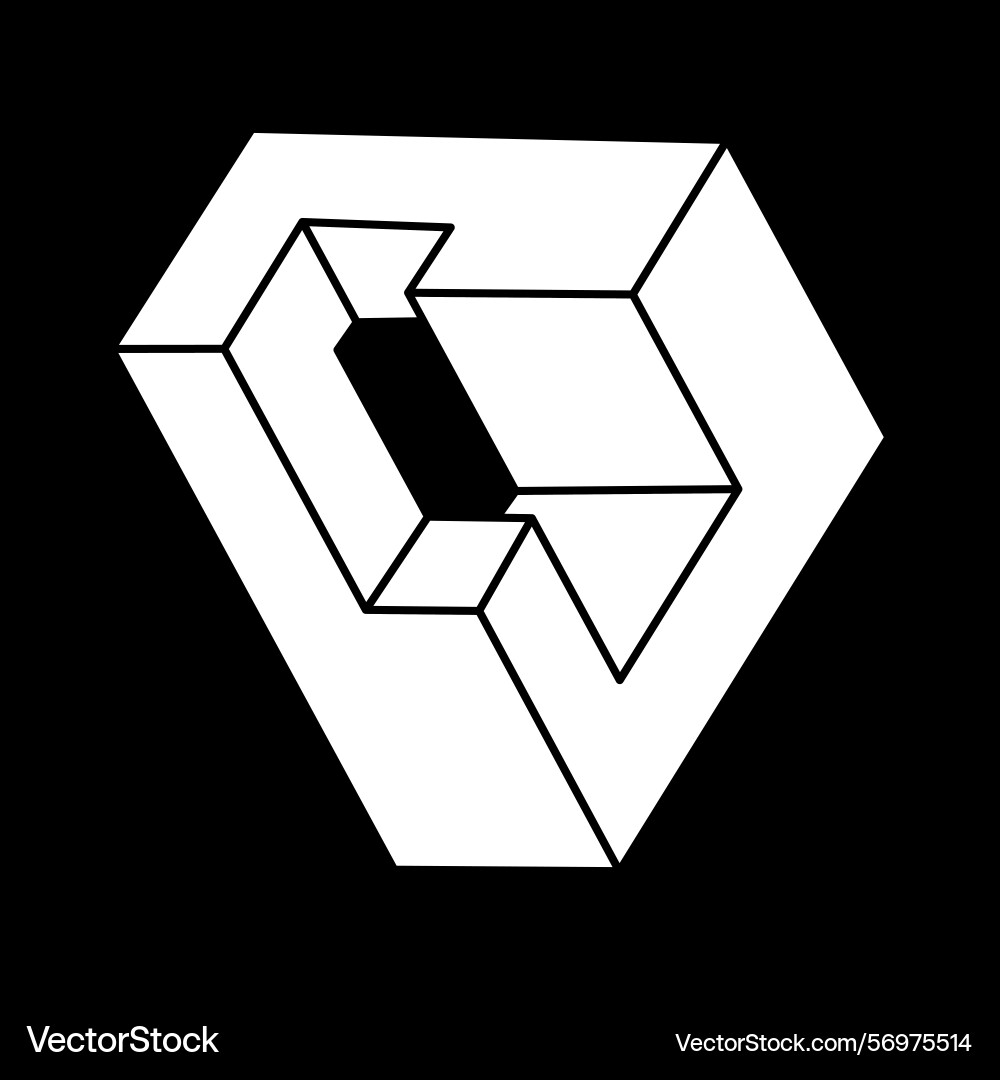 Optical illusion object impossible shapes web Optical illusion object impossible shapes web vector image