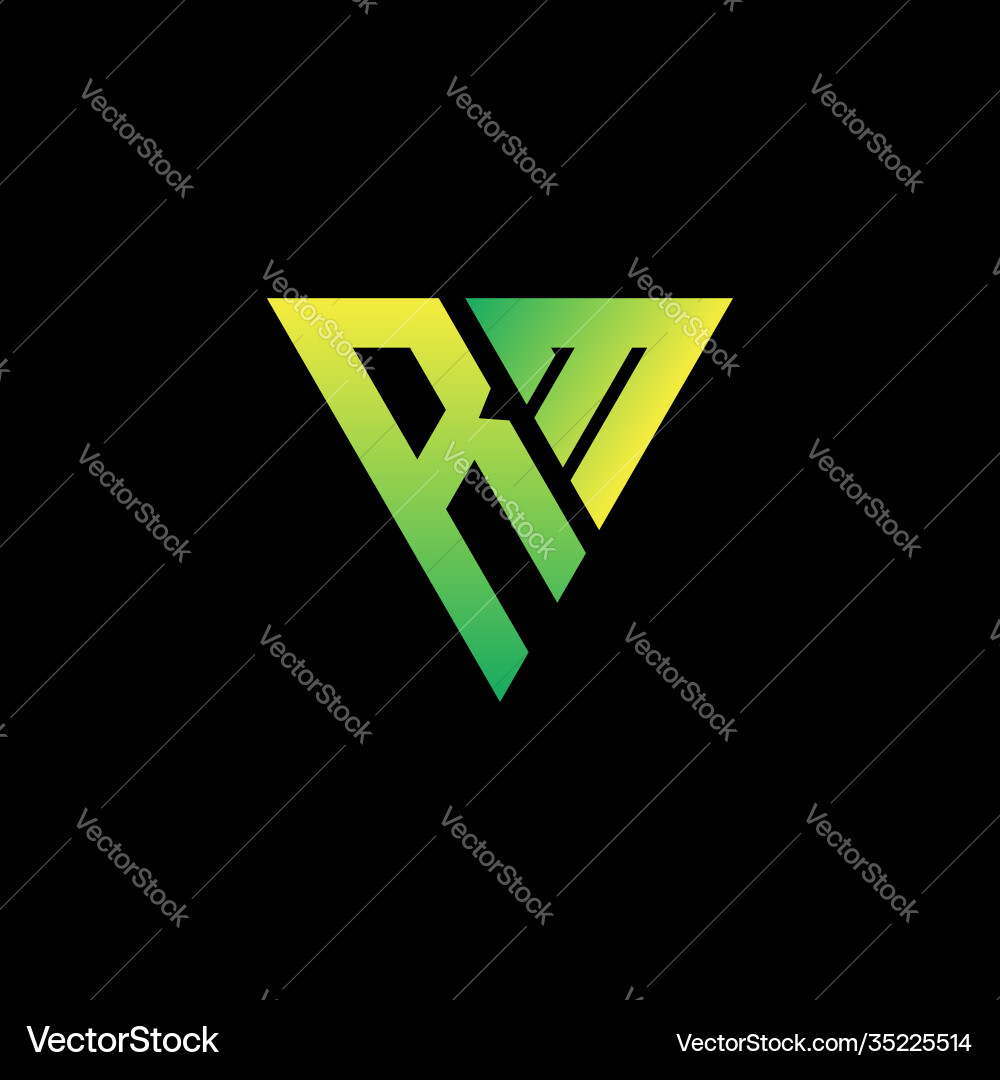 R m initial triangle logo monogram R m initial triangle logo monogram Vector Image