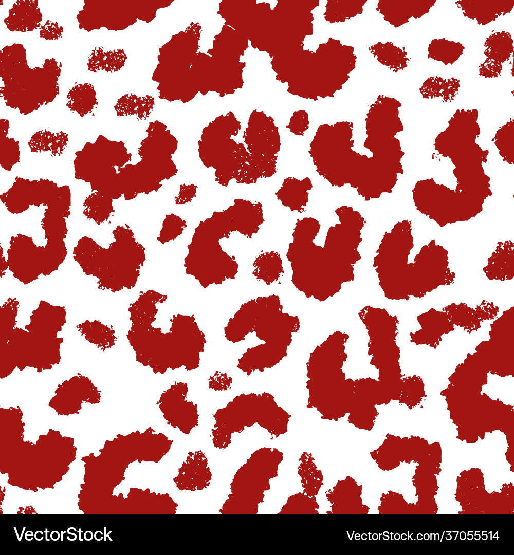 Repeatable red leopard print pattern vector image