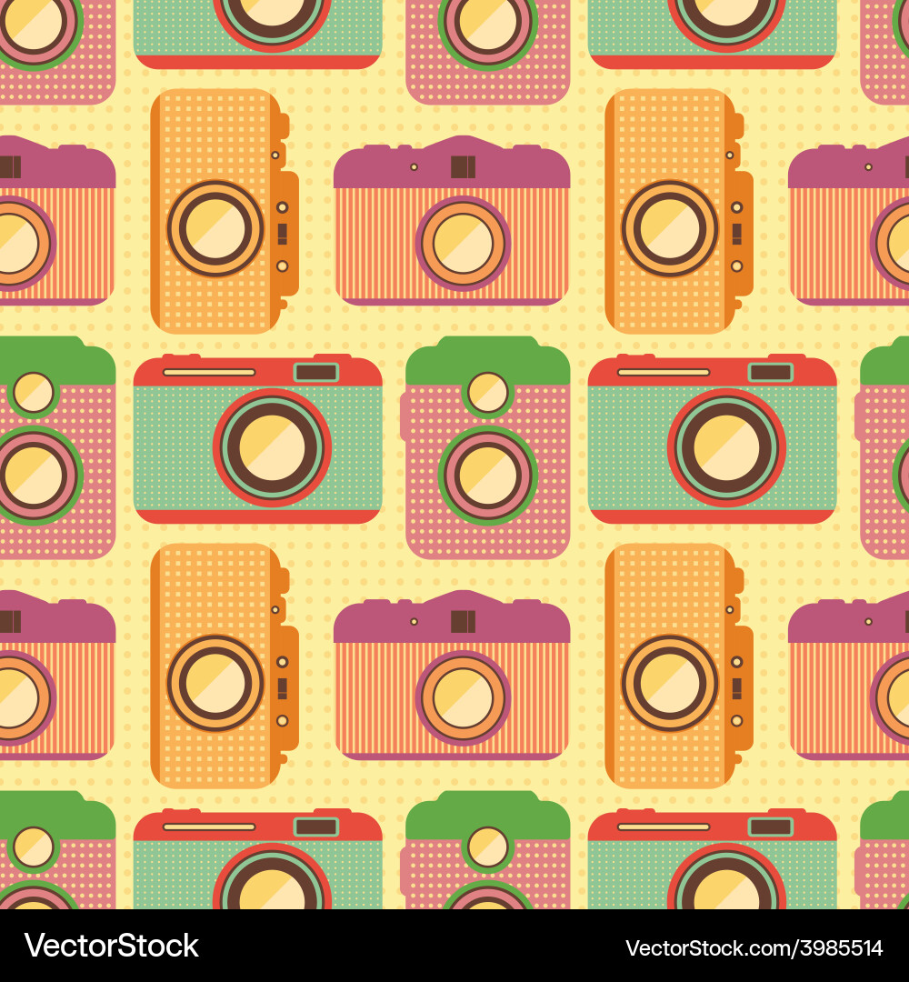 Retro Camera Pattern Vector Image