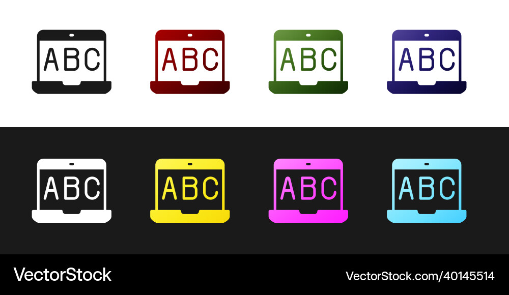 Set e-learning of different foreign languages icon Set e-learning of different foreign languages icon Vector Image