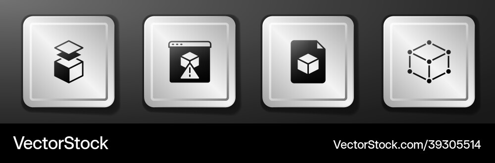 Set layers 3d printer isometric cube file Set layers 3d printer isometric cube file Vector Image