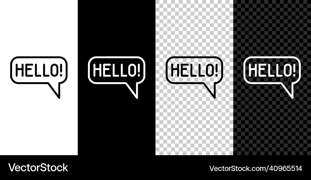 Set line hello in different languages icon Vector Image