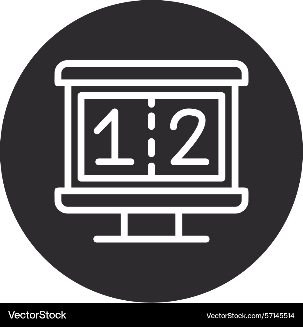 Slide number inverted circle black Vector Image