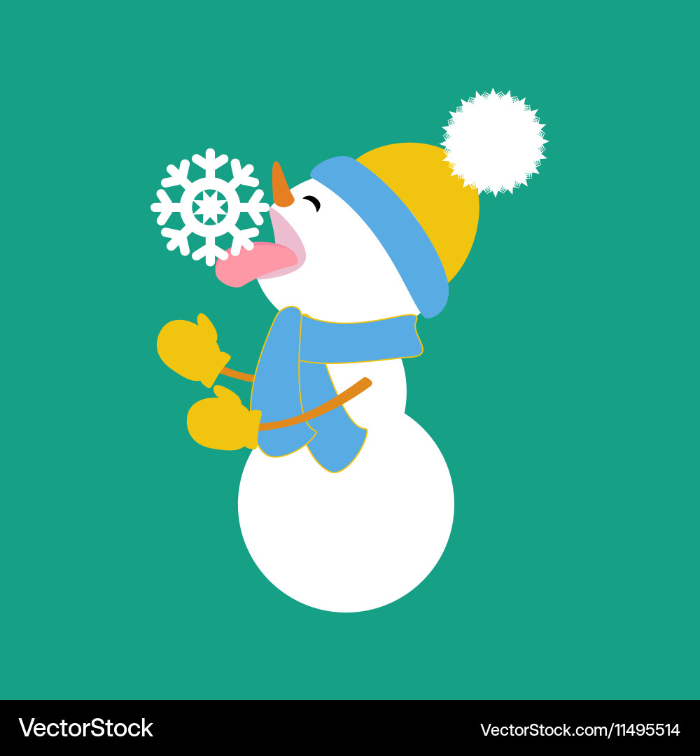 Snowflake Snowman Vector Image