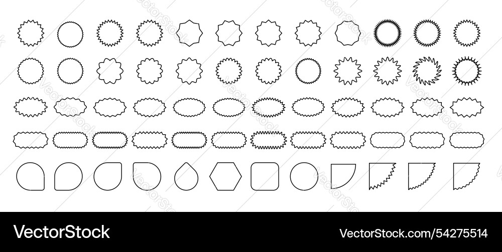 Starburst price set of circles with sharp Starburst price set of circles with sharp vector image