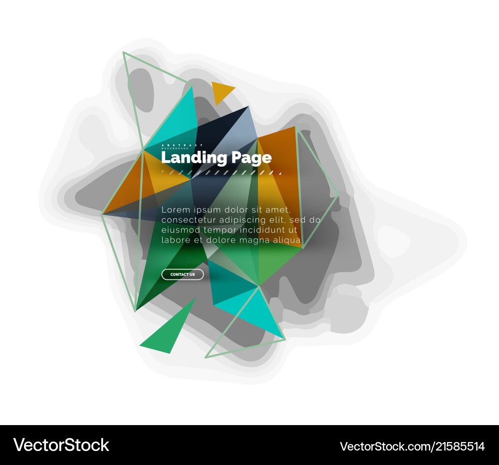 Triangular design abstract background landing Vector Image