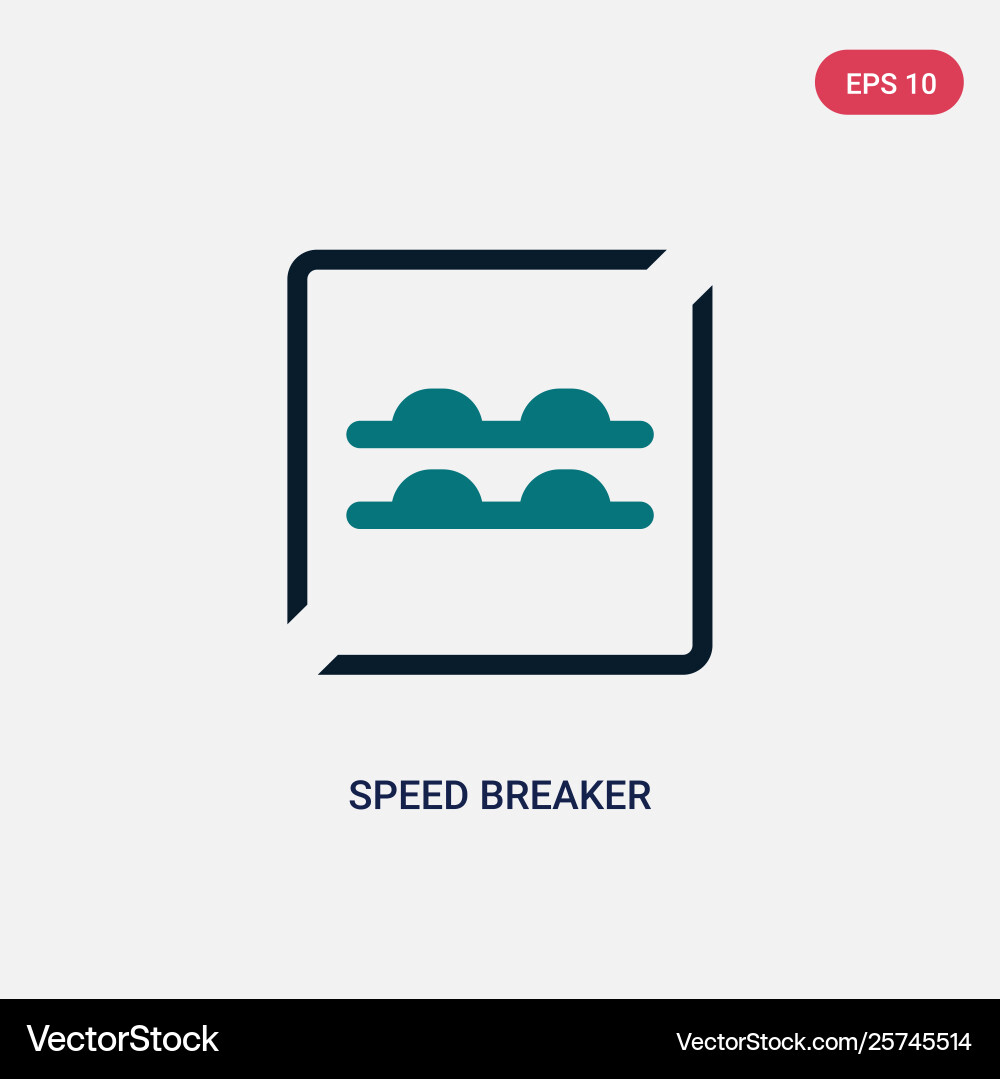 Two color speed breaker icon from maps and flags Vector Image