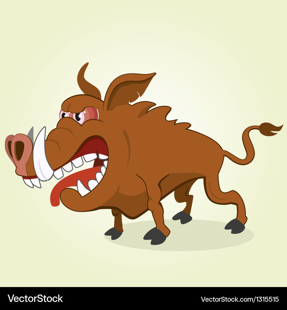Angry Wild Boar Vector Image