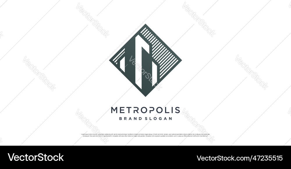Building logo concept with creative unique style Building logo concept with creative unique style vector image