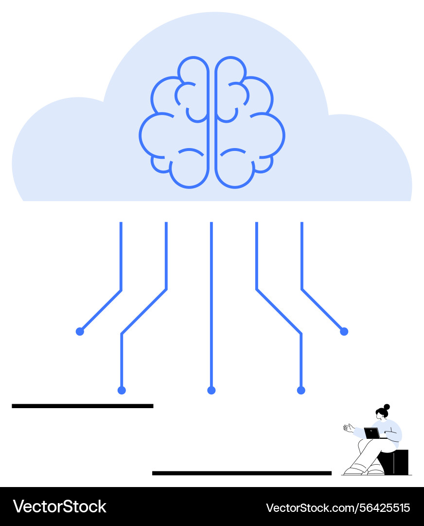 Cloud-based artificial intelligence concept Cloud-based artificial intelligence concept vector image