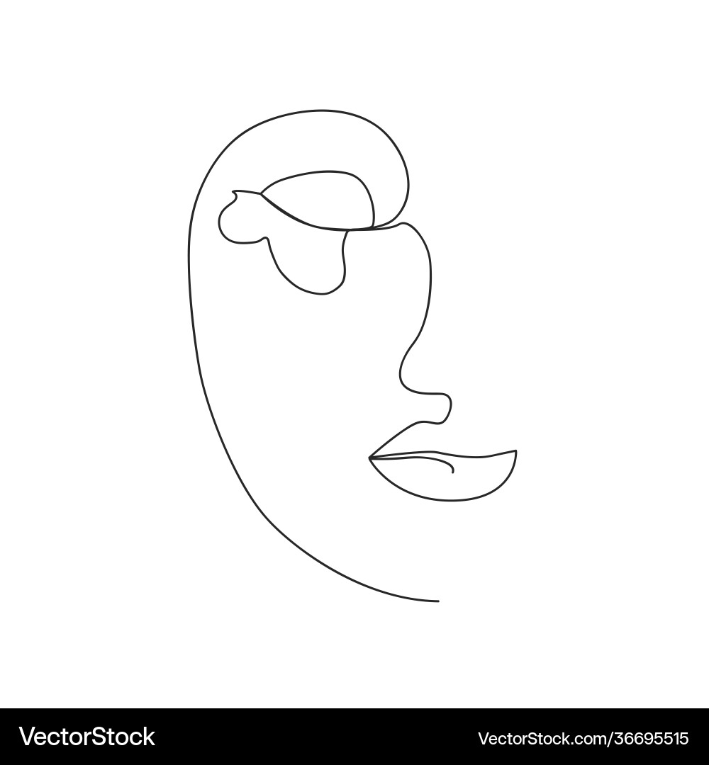 Continuous line drawing set faces Continuous line drawing set faces Vector Image