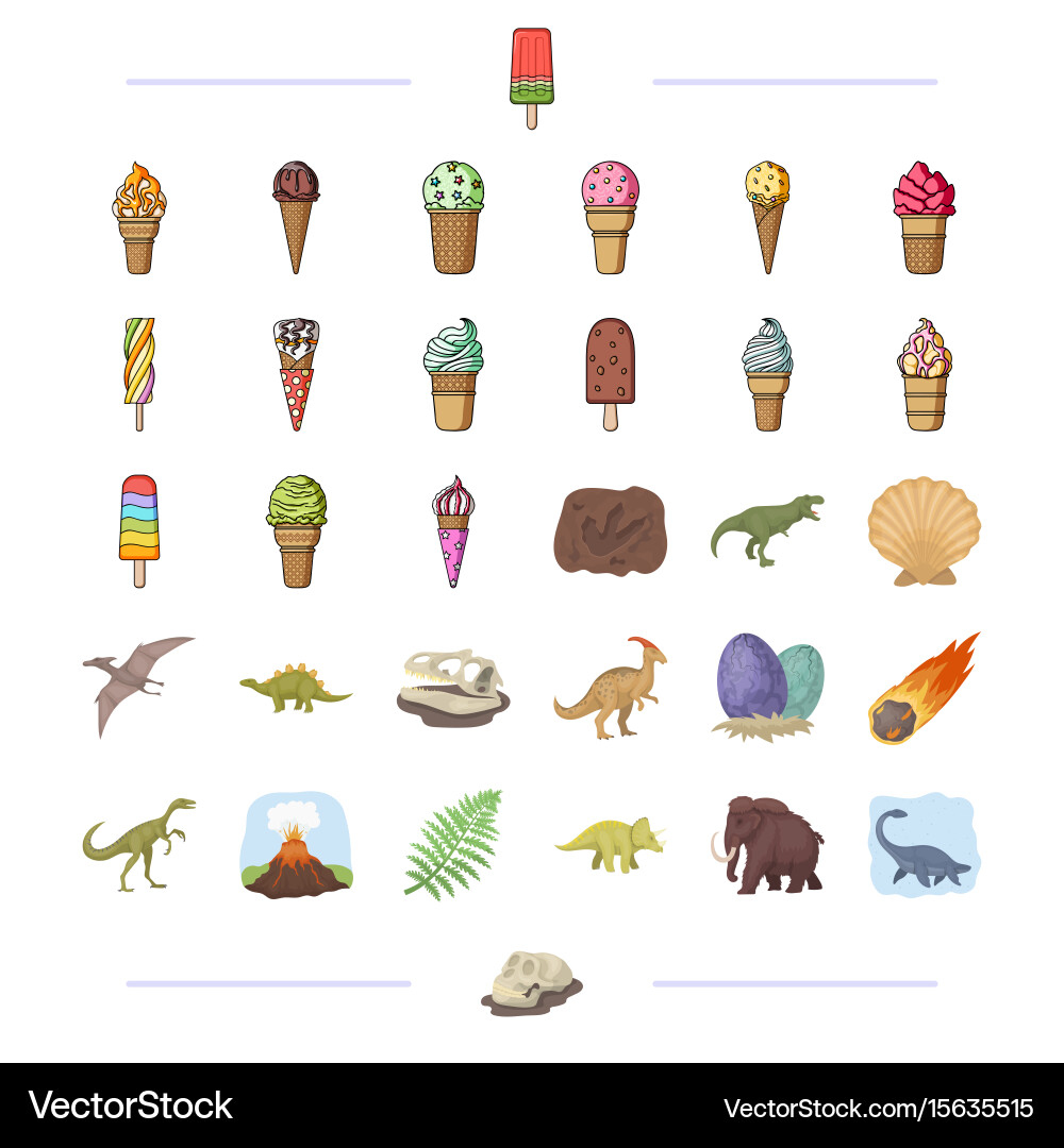 Different types of ice cream and other web icon Vector Image