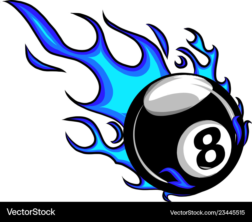Flaming Eight Ball Pool vector image