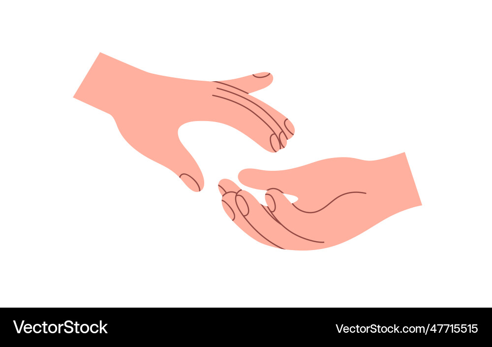 Giving lending hand reaching for help love vector image