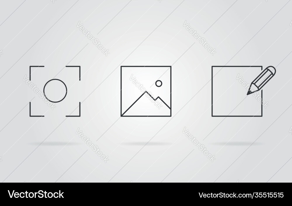 Photo editor user interface icons Vector Image