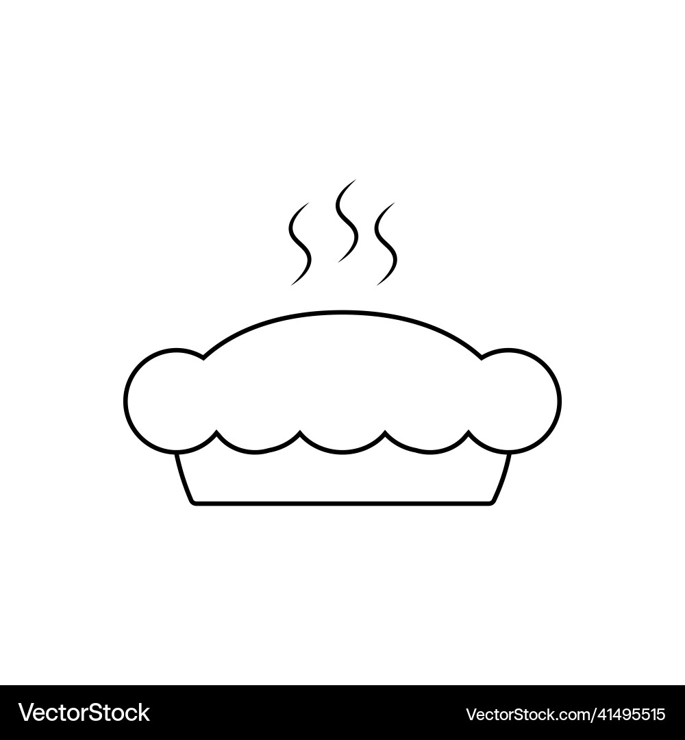 Pie outline icon or design element in thin line Pie outline icon or design element in thin line Vector Image