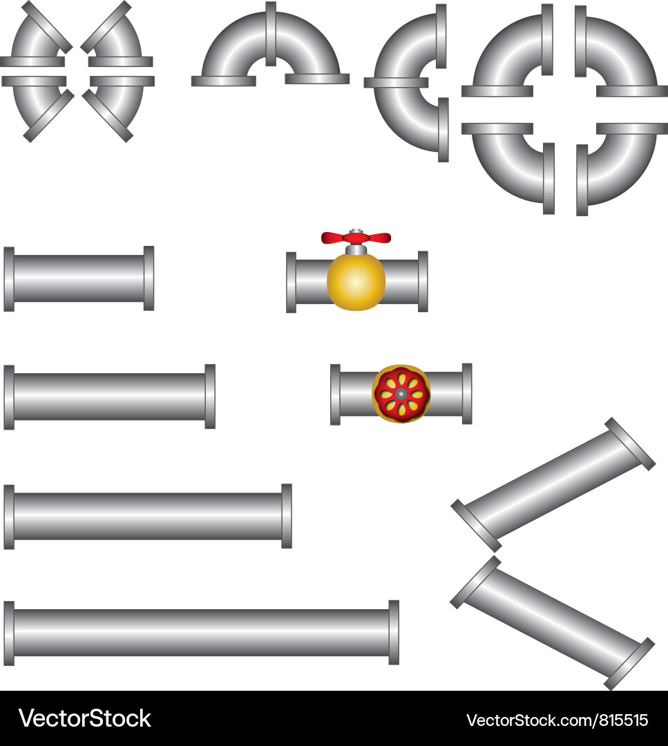 Plumbing Pipe Set vector image