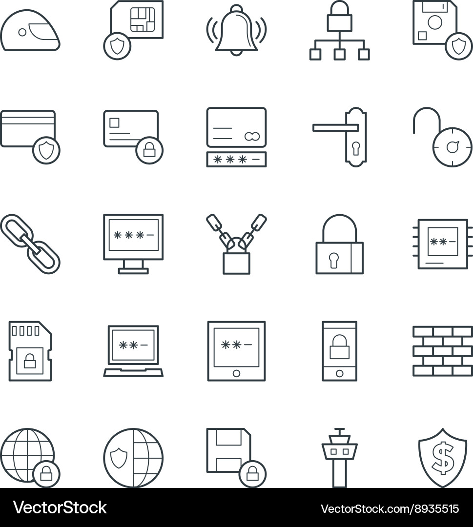 Security Icon Set Vector Image