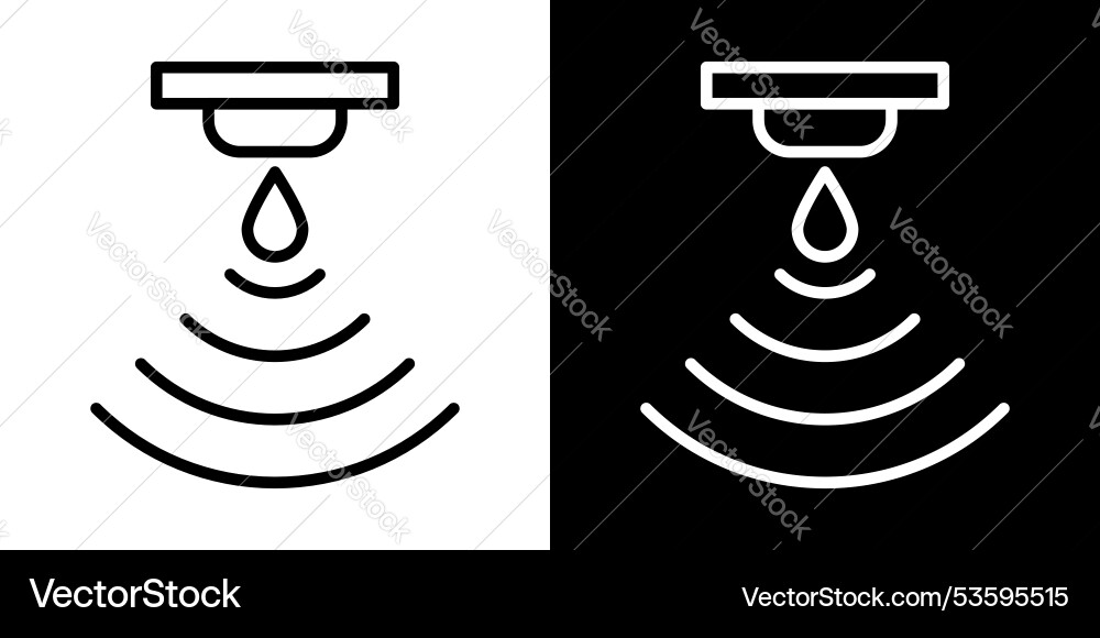 Water sensor thin line icon set Royalty Free Vector Image
