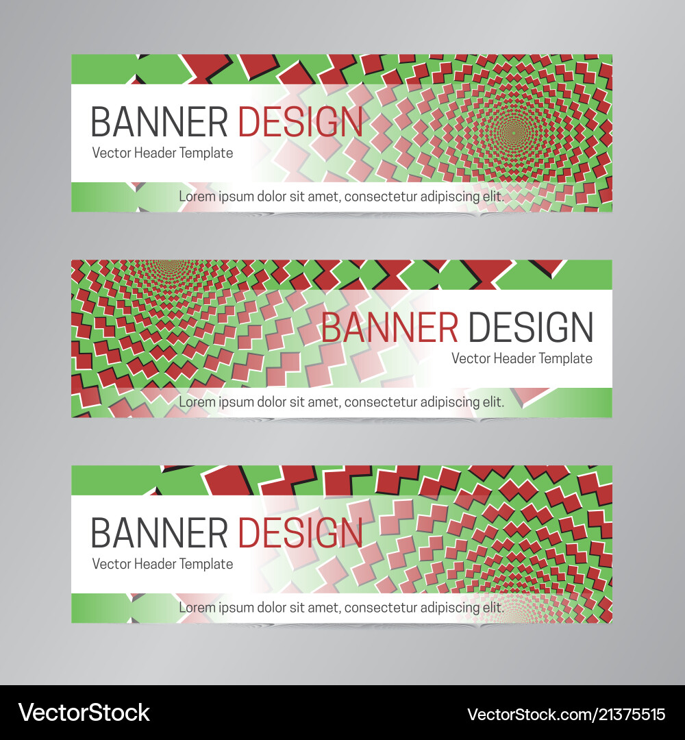 Web header design red green banner template Vector Image