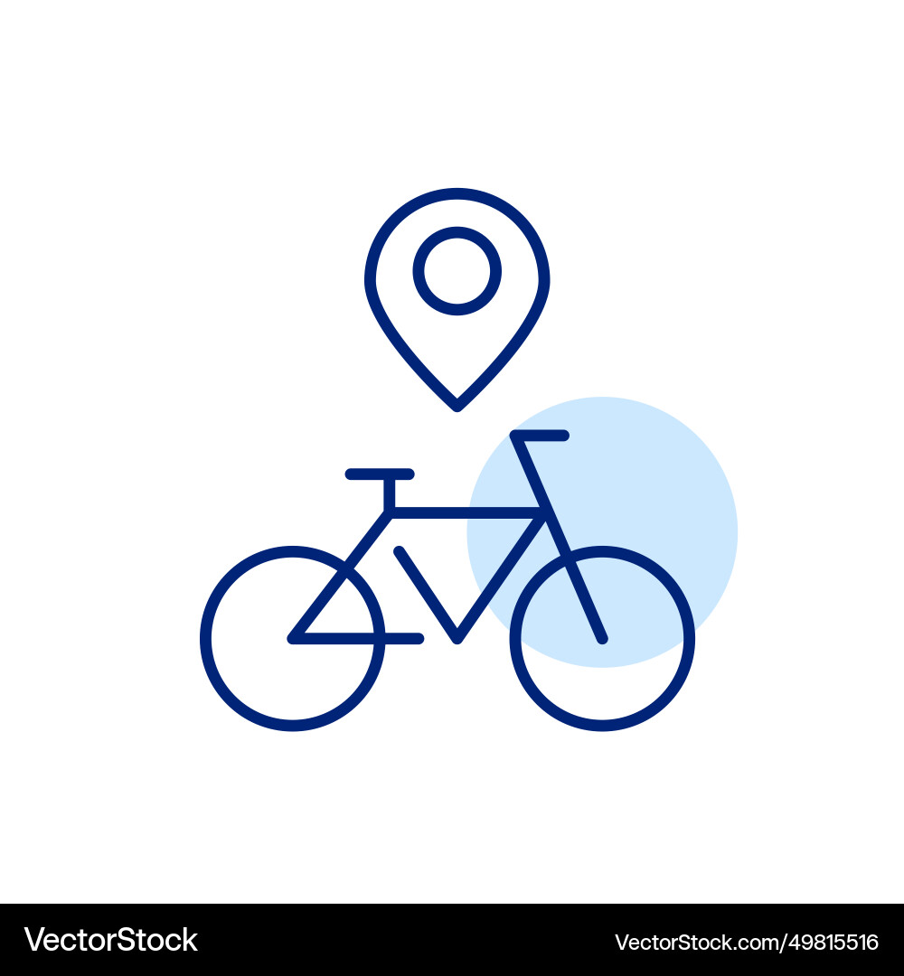 Bike sharing service map pointer showing location Vector Image