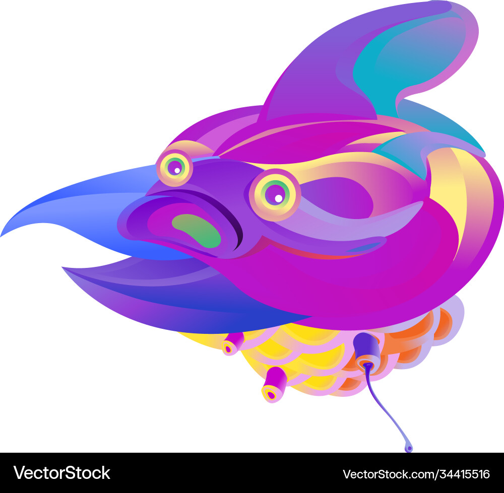 Bunte Vögel und Huhn in Gradienten Farben können Vektorbild
