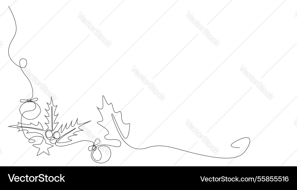 Christmas border design with single line style Vector Image
