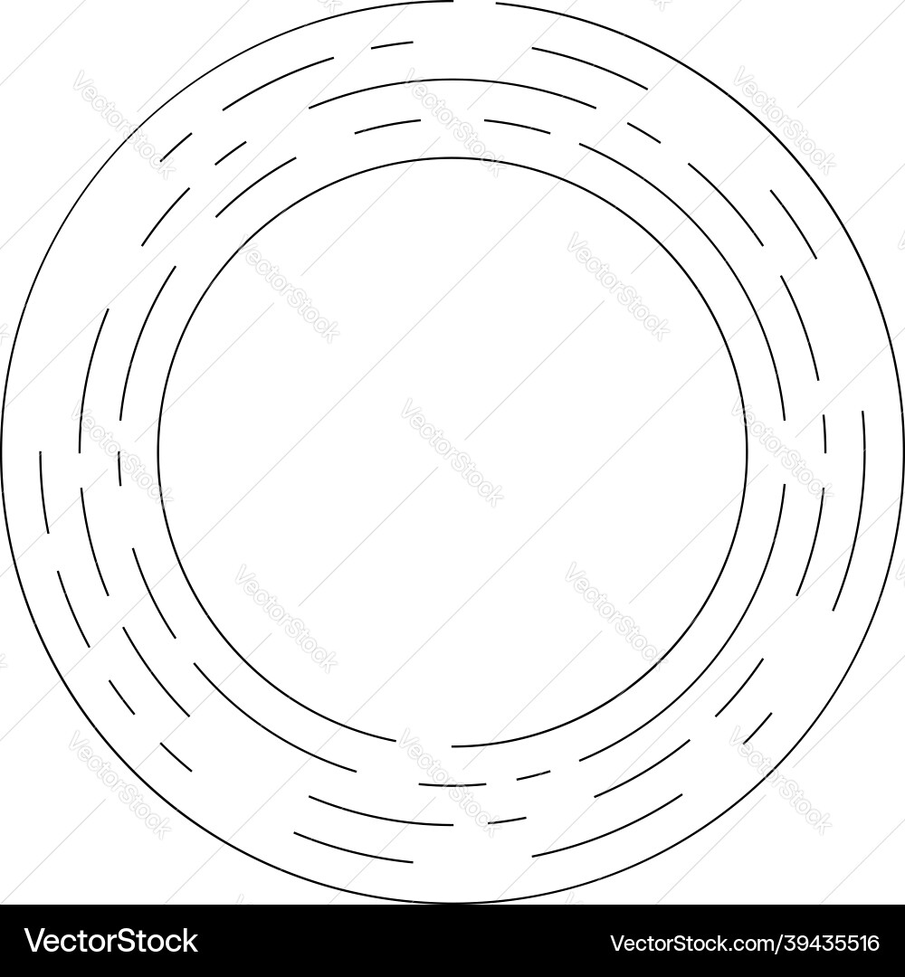 Circular concentric segmented circles rings Vector Image