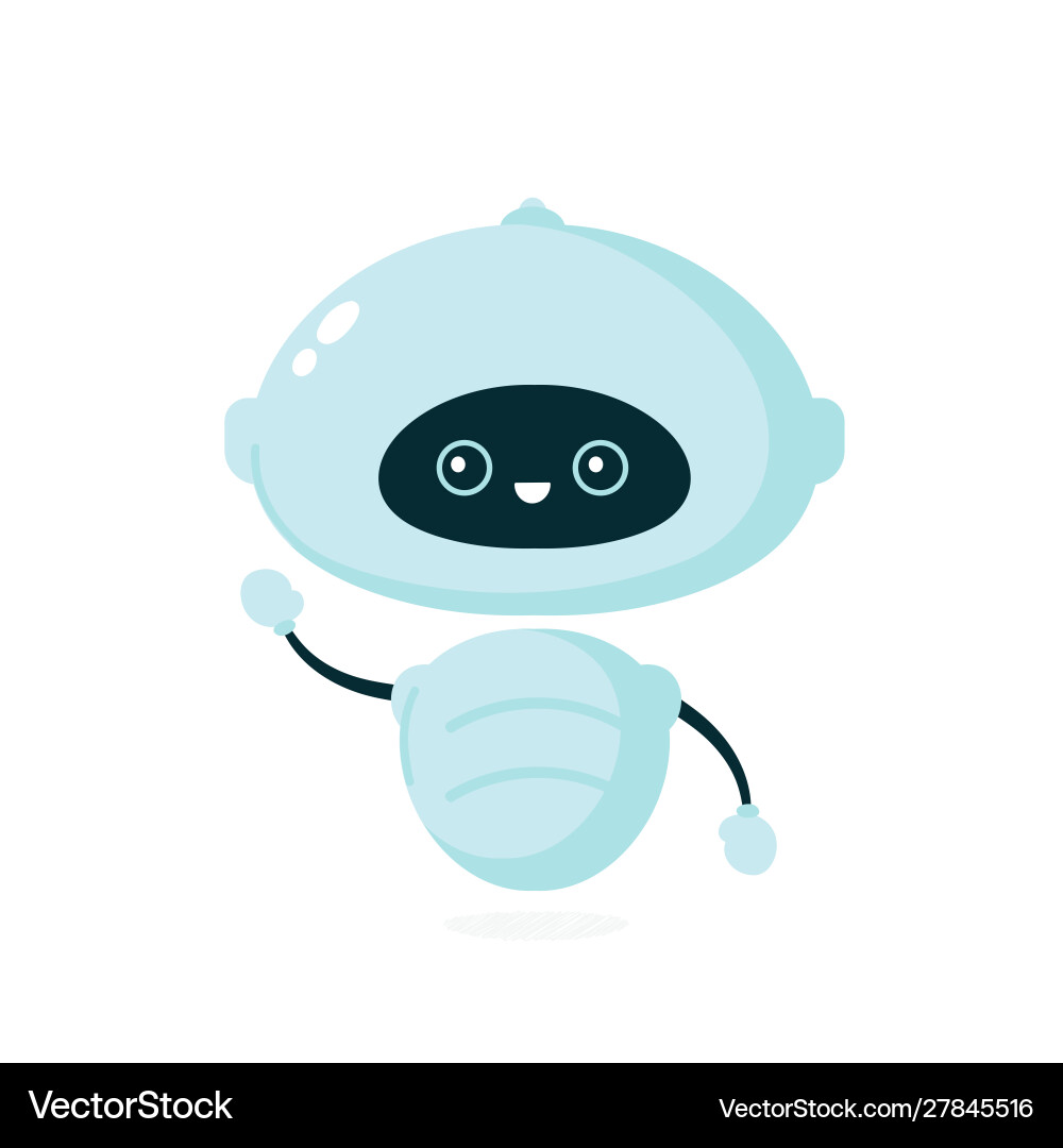 Cute smiling robot bot Vector Image