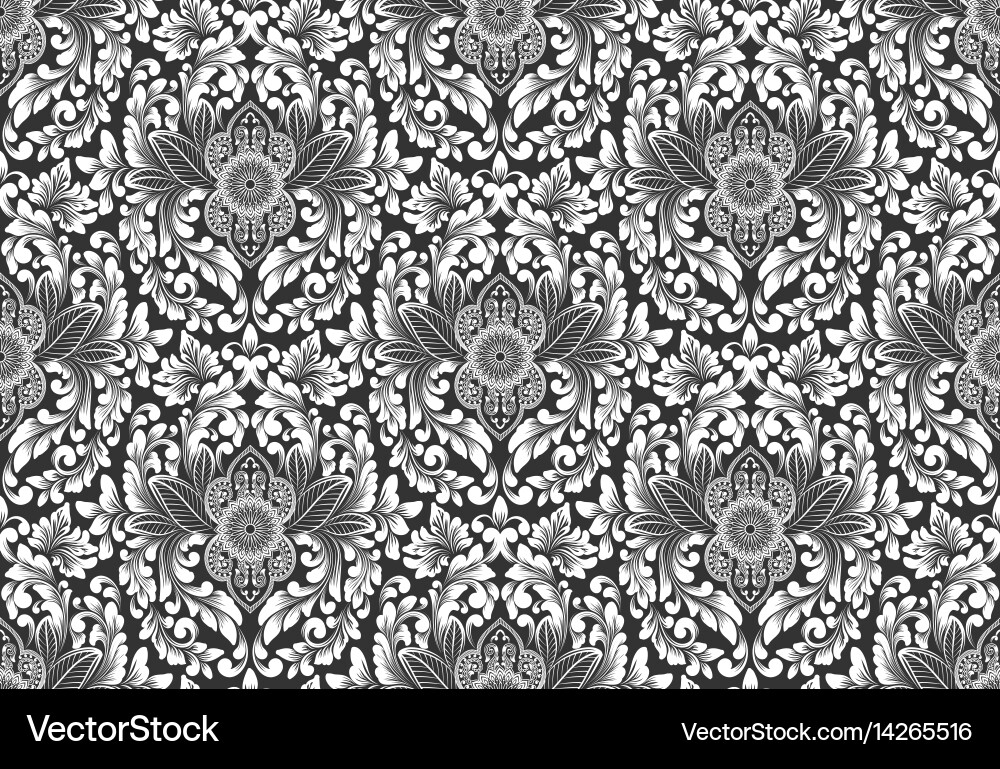 Damask seamless pattern background classical Vector Image